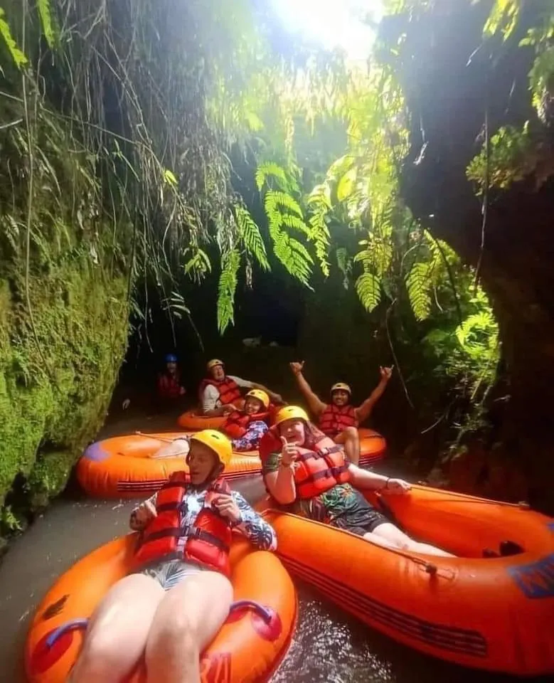 A raft running through rapids