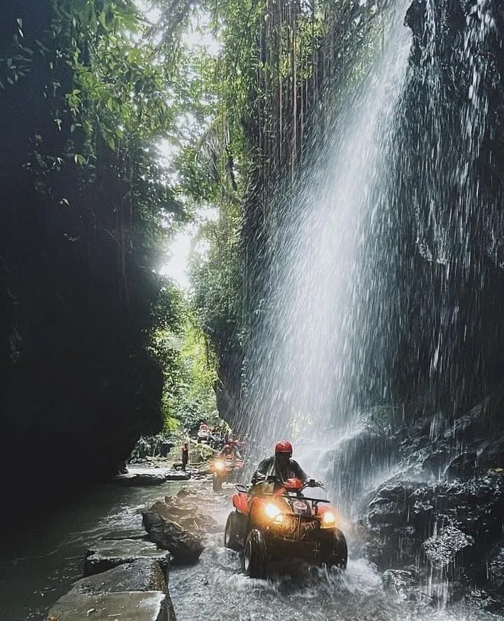 ATV quad bike on a jungle trail near Ubud, Bali