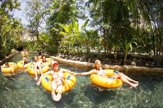 Waterslides and pools at a Bali water park